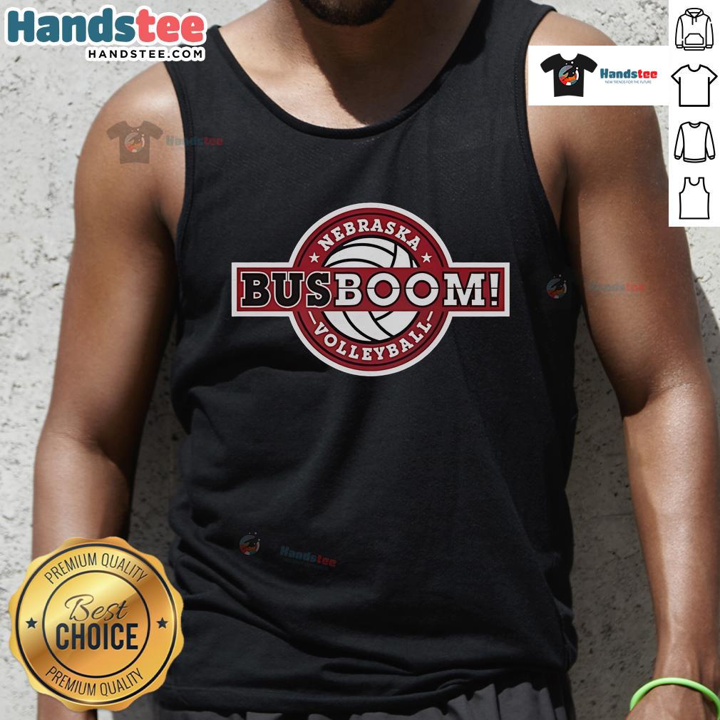 Nice Nebraska Volleyball Bus Boom Tank Top design featuring vibrant graphics and a stylish fit for fans.