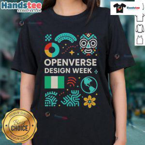 Stylish ladies tee from Nice Openverse Design Week featuring vibrant graphics and a modern fit.