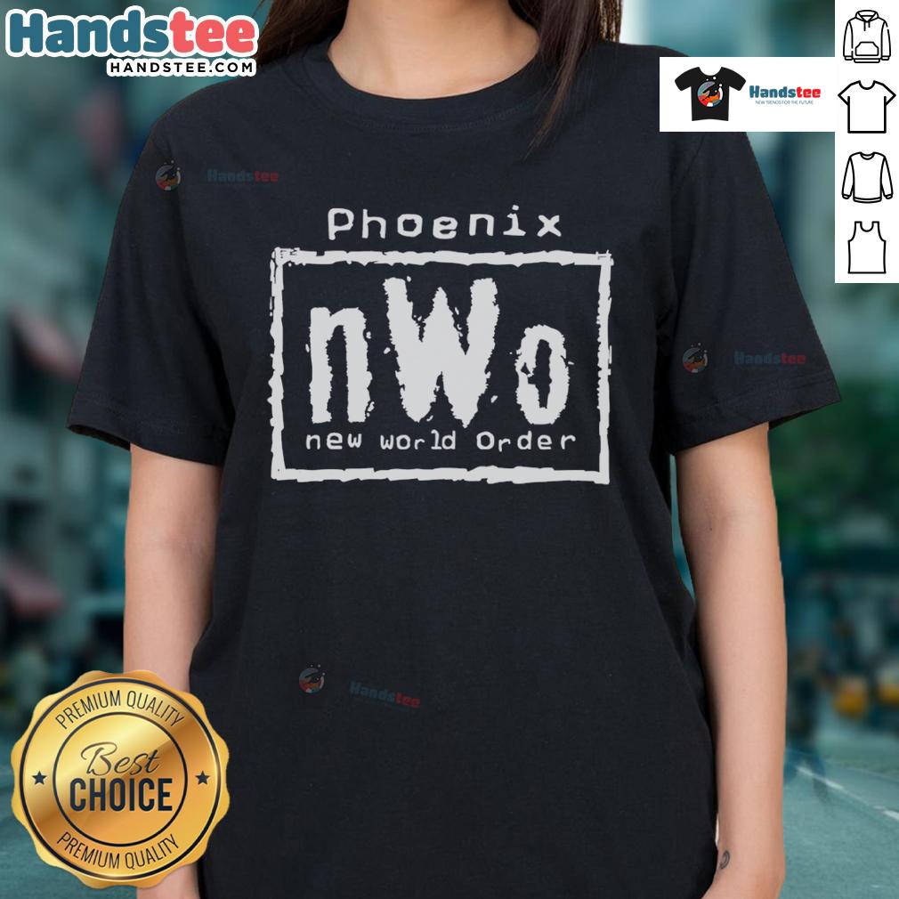 Nice Phoenix nWo New World Order Ladies Tee featuring bold graphics and a stylish design for wrestling fans.