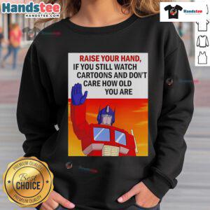 Transformers cartoon sweatshirt - a fun design for all ages, showcasing a nostalgic love for classic cartoons.