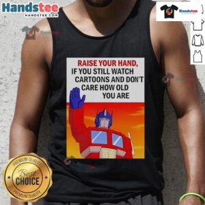 Transformers cartoon tank top design for fans who still love cartoons, regardless of age. Perfect for nostalgic wear.