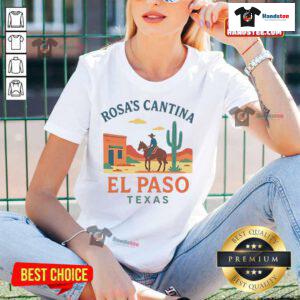 Nice Rosas Cantina El Paso Texas ladies tee featuring vibrant colors and stylish design for casual wear.