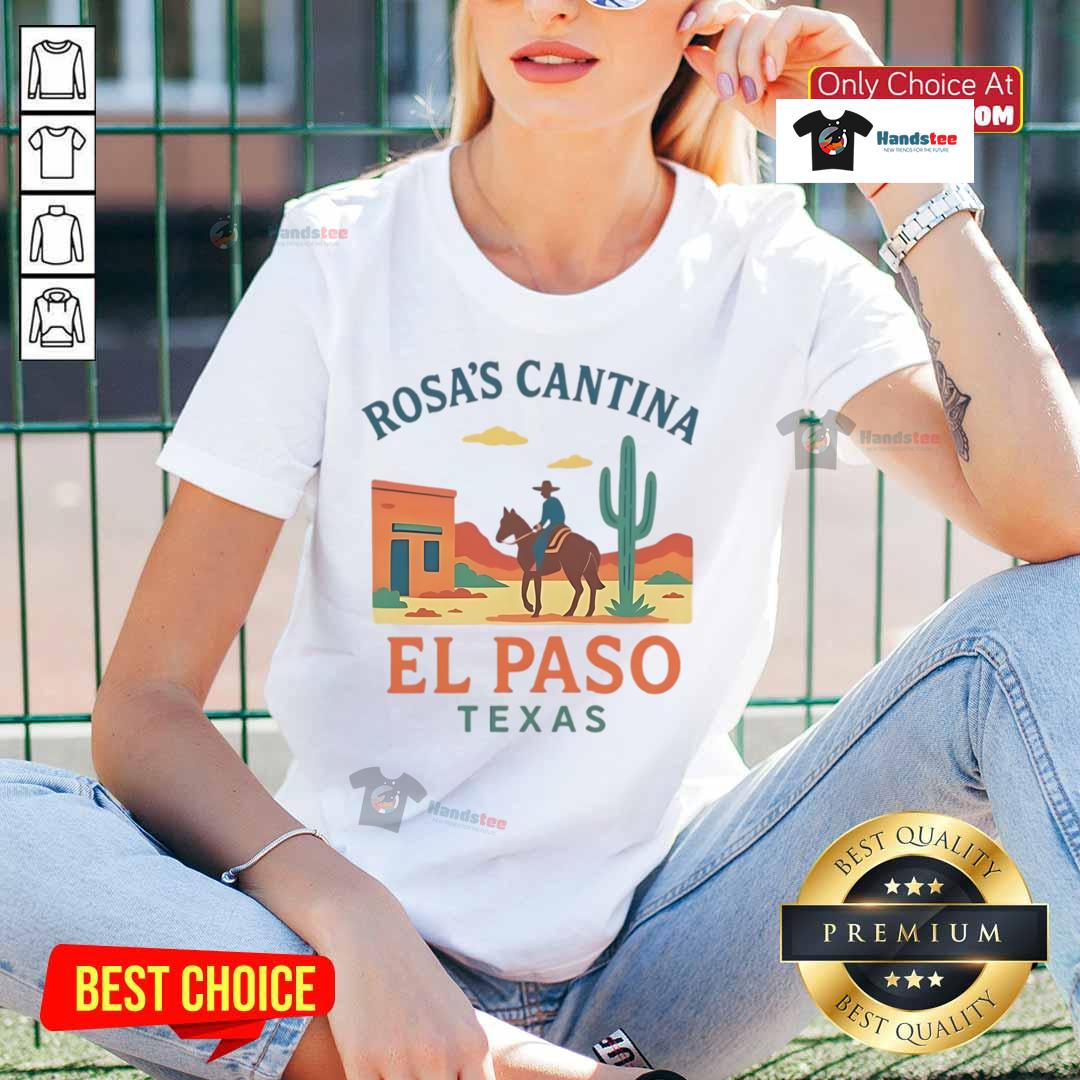 Nice Rosas Cantina El Paso Texas ladies tee featuring vibrant colors and stylish design for casual wear.
