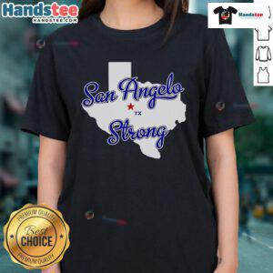 Nice San Angelo Strong Texas Ladies Tee featuring bold graphic design and premium fabric for comfort and style.