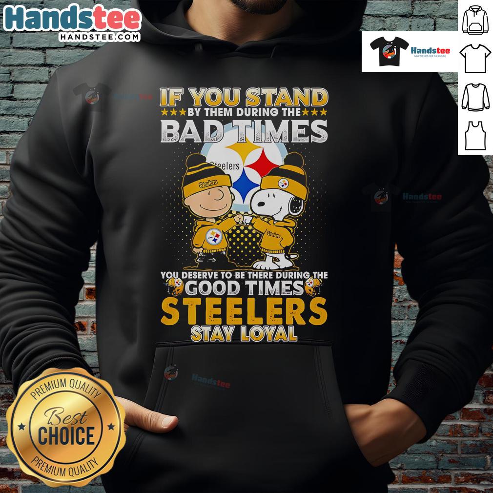 Stylish Steelers hoodie featuring Snoopy, perfect for fans celebrating good times and enduring bad times together.