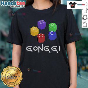 Alt Text: Stylish ladies tee featuring a Nice Squid Game Gonggi player, perfect for fans of the popular series.