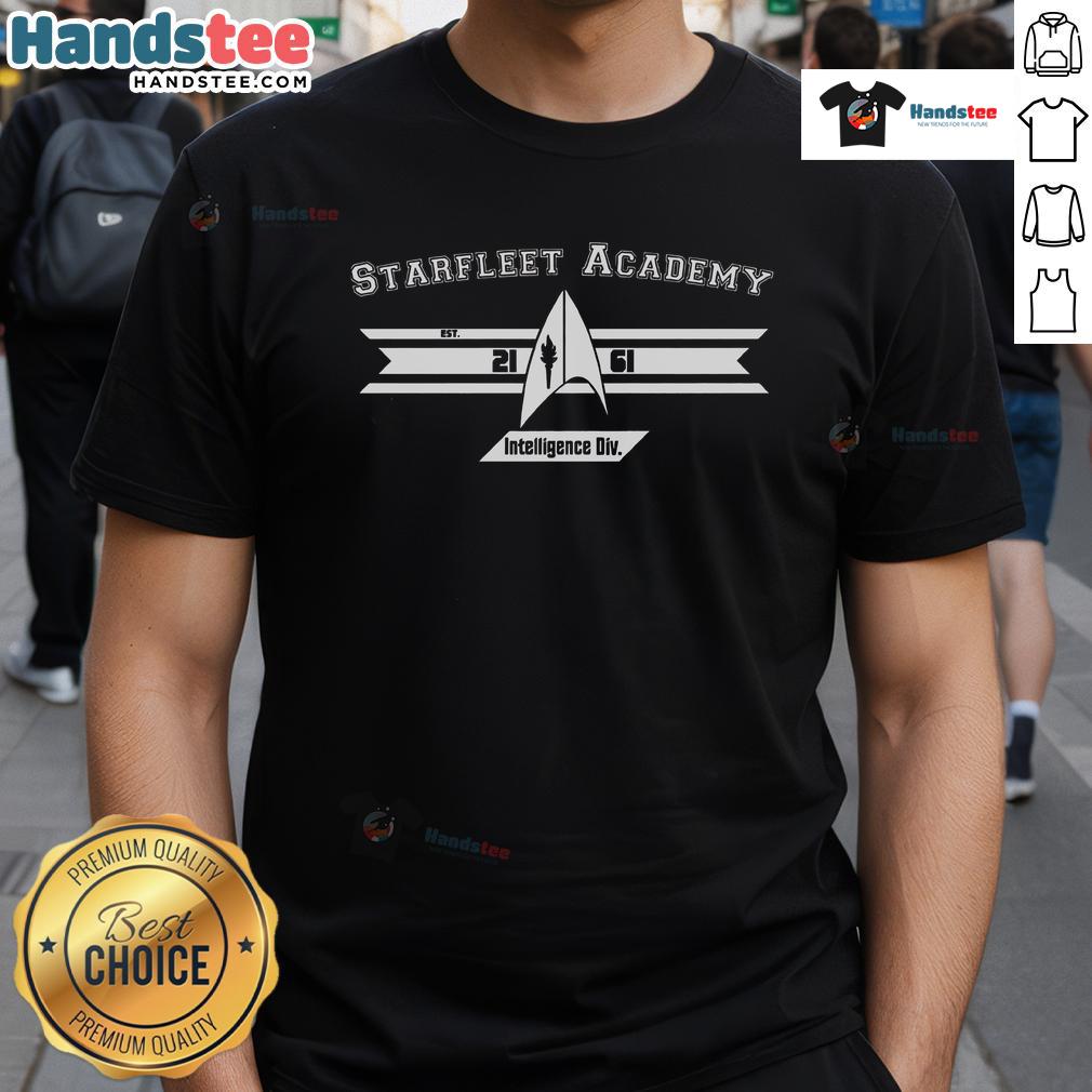Nice Star Fleet Academy Intelligence Division T-Shirt featuring a sleek design and vibrant colors for fans of sci-fi apparel.