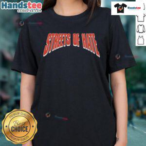 Nice Streets of Hate Hardcore Lives logo on a stylish ladies tee, perfect for fans of hardcore music and fashion.