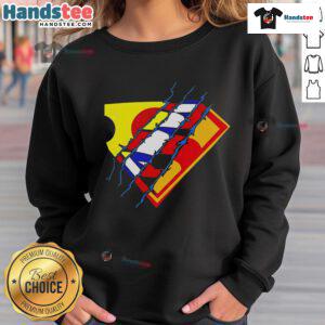 Nice Superman Premiere logo sweatshirt featuring bold graphics, perfect for fans and stylish casual wear.