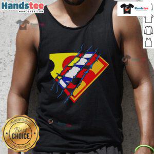 Nice Superman Premiere Logo Tank Top featuring vibrant colors and iconic design, perfect for fans of the superhero.