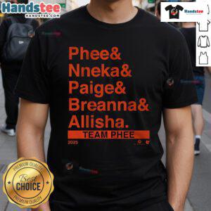 Nice Team Phee lineup featuring stylish ampersand t-shirt in vibrant colors, perfect for casual wear and team spirit.