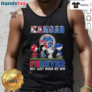 Nice The Peanuts Kansas sports teams tank top with 'Crossing Forever Not Just When We Win' slogan, perfect for fans.