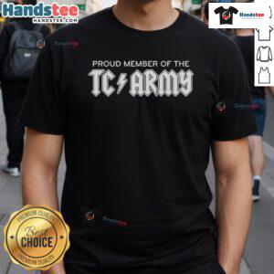 Nice Tom Caron proud member of the TC Army metal t-shirt design featuring bold graphics and a stylish fit.
