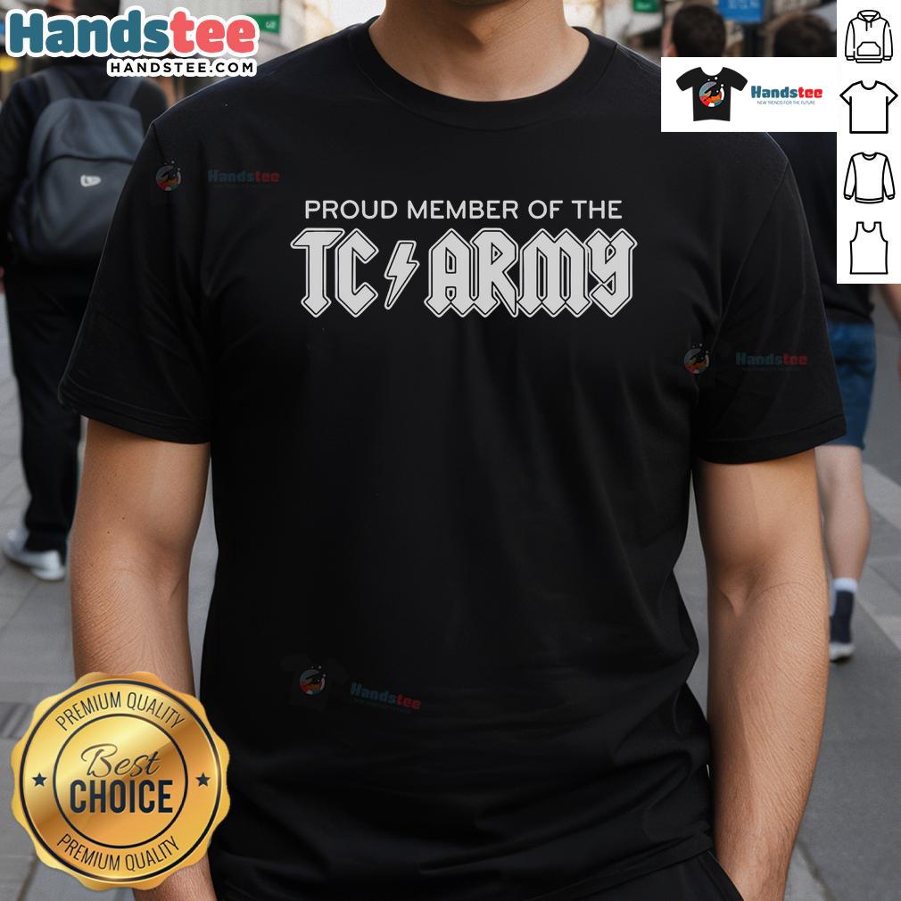 Nice Tom Caron proud member of the TC Army metal t-shirt design featuring bold graphics and a stylish fit.
