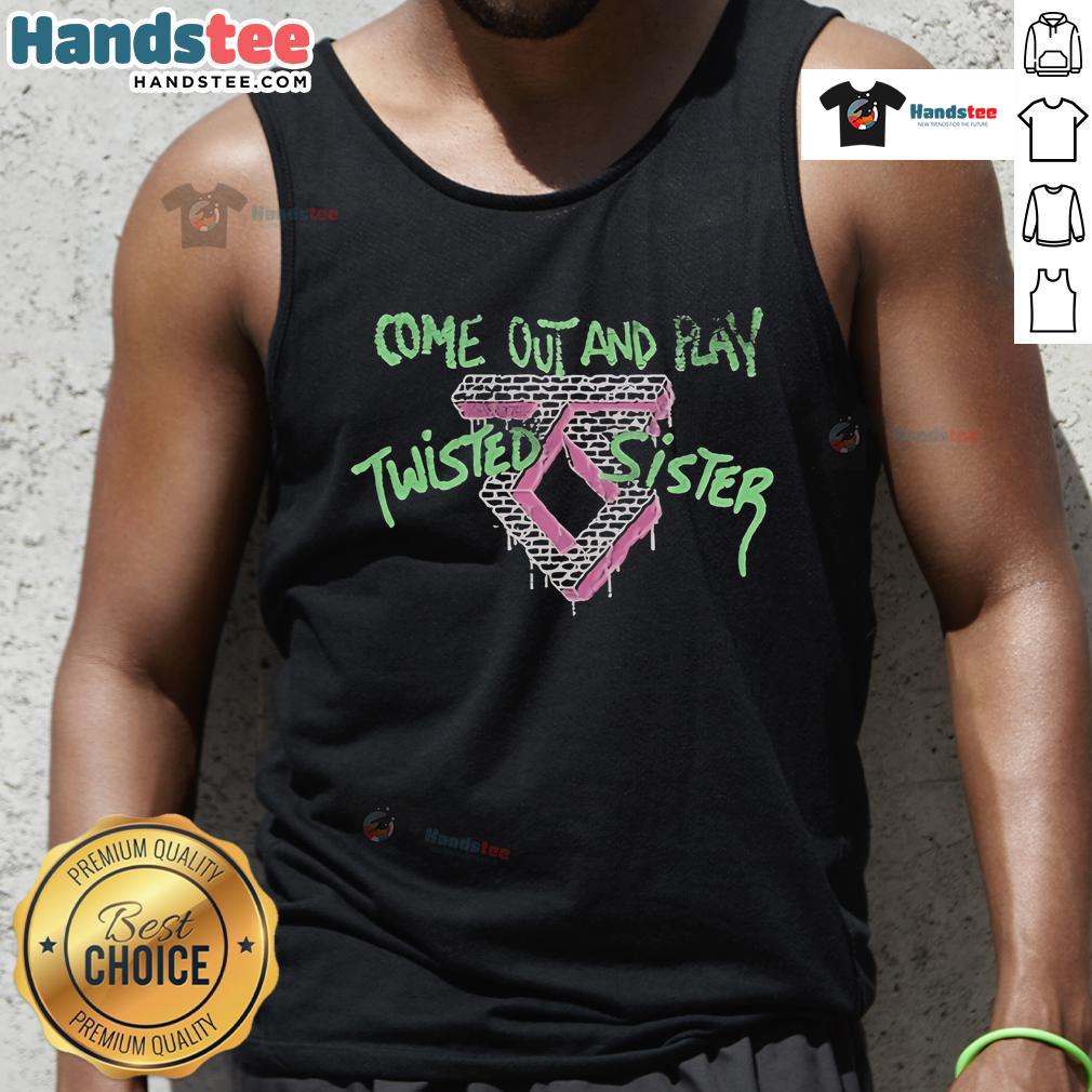 Nice Twisted Sister Come Out And Play tank top featuring bold graphic design and vibrant colors for rock music fans.