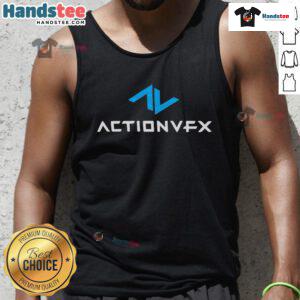Official ActionVFX logo tank top featuring a stylish design for action film enthusiasts and visual effects artists.