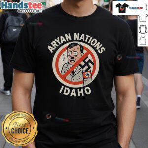 Official Aryan Nations Idaho T-Shirt featuring tribute to 2 firefighters killed in the line of duty.