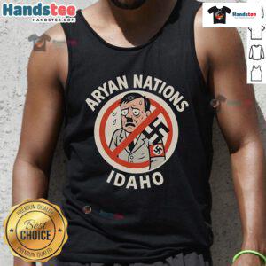 Official Aryan Nations Idaho tank top worn by a member, linked to the incident involving the deaths of 2 firefighters.