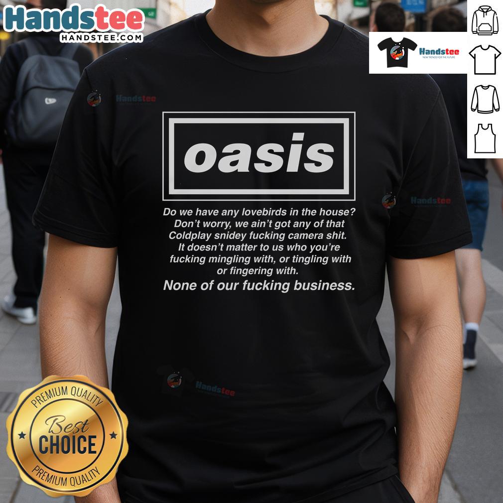 Alt Text: Official British Band Tee featuring 'Do We Have Any Lovebirds In The House' design on a stylish t-shirt.