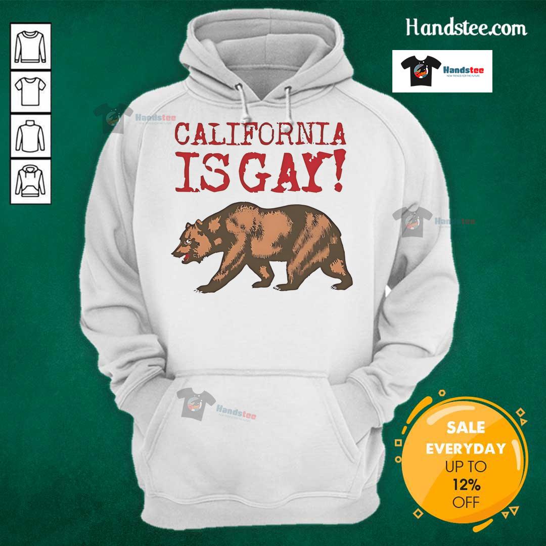 Alt Text: Official California Is Gay Bear Hoodie in vibrant colors, showcasing pride and support for LGBTQ+ community.