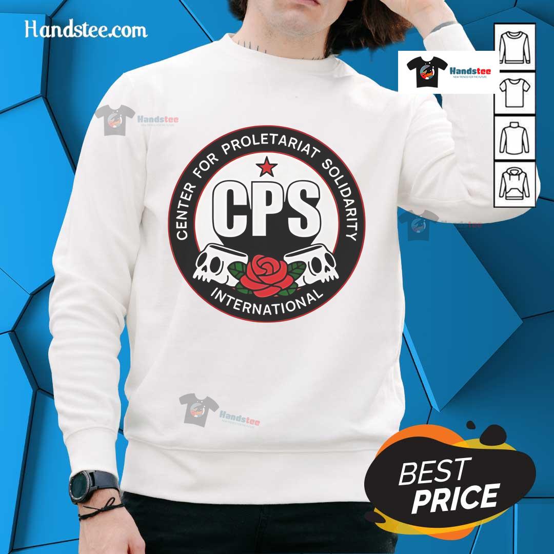 Official Center for Proletariat Solidarity logo sweatshirt featuring bold graphic design and vibrant colors.