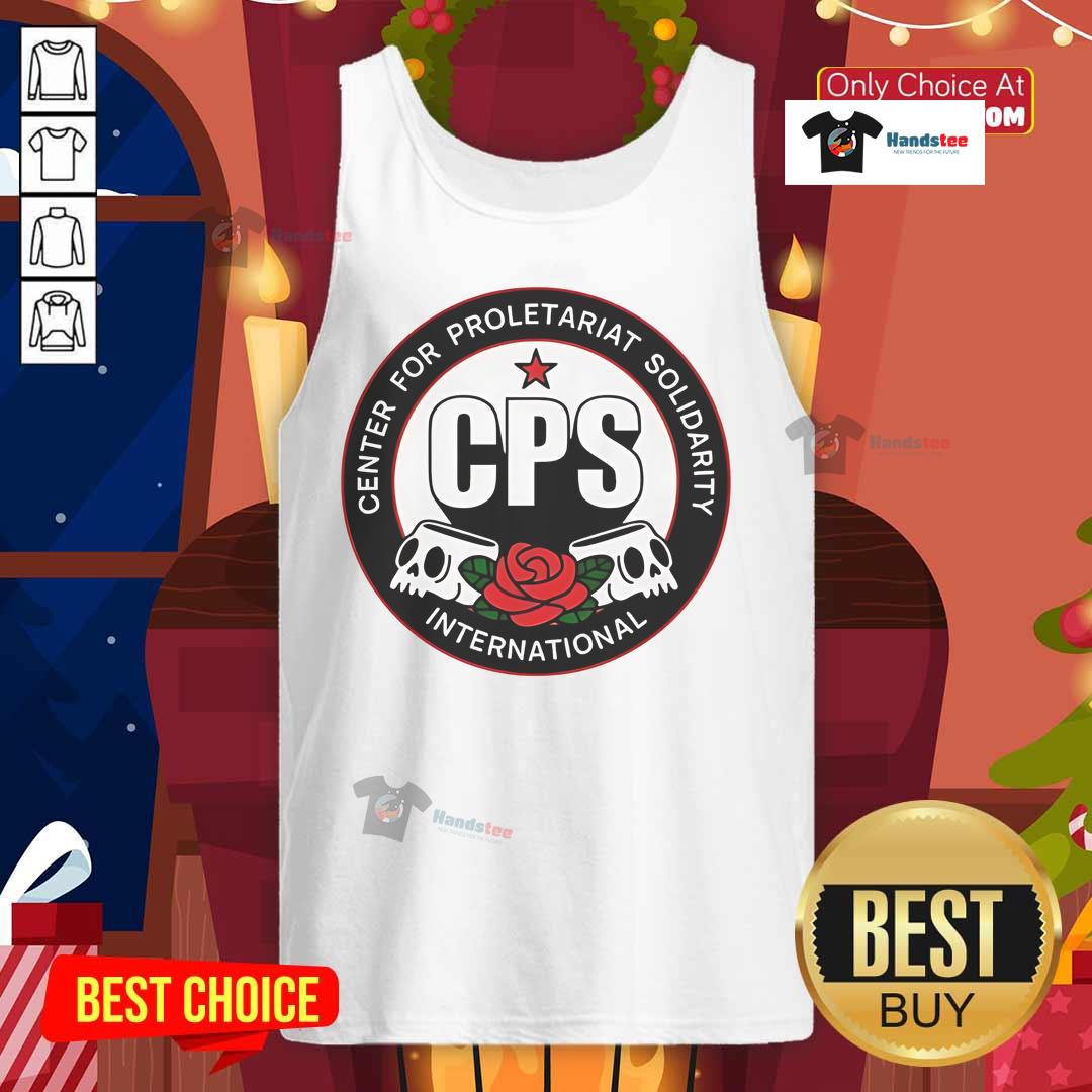 Official Center for Proletariat Solidarity Logo tank top featuring bold design and vibrant colors for activist fashion.