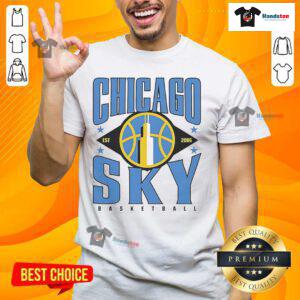Official Chicago Sky Basketball Est 2006 vintage logo T-shirt featuring the team's iconic design and colors.