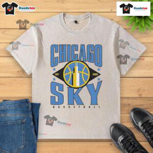Alt Text: Vintage Chicago Sky basketball logo t-shirt, established 2006, featuring a washed design perfect for fans.