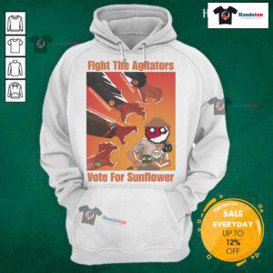 Official Fight The Agitators Vote For Sunflower Hoodie in vibrant yellow, promoting positive activism and community engagement.