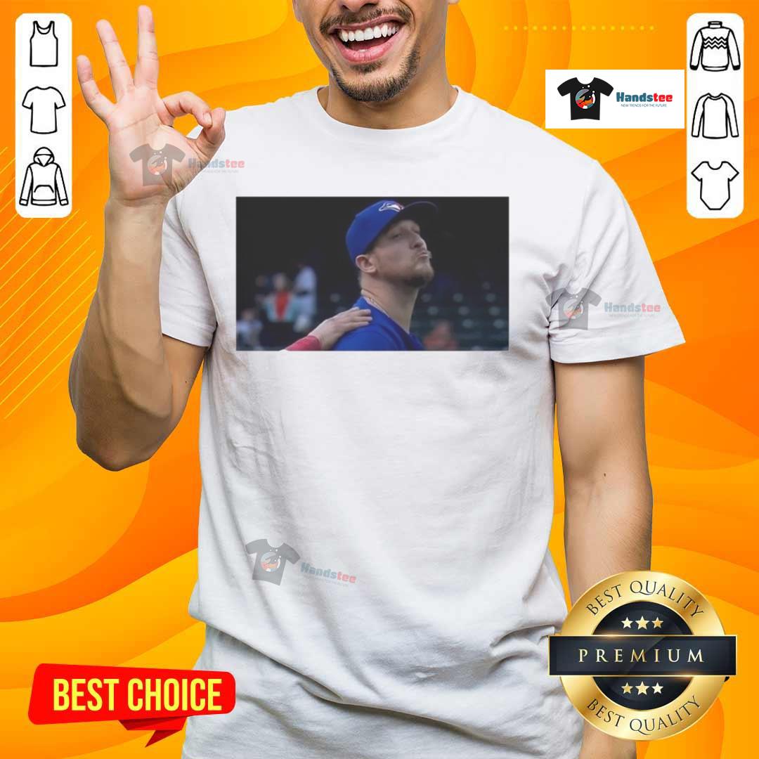 Official Jeff Hoffman Blew A Kiss Toronto Blue Jays Baseball T-Shirt featuring vibrant graphics and team colors.
