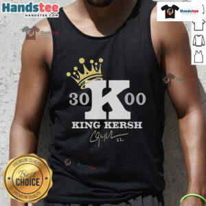 Official King Kershaw 3000 Tank Top in black, showcasing a stylish design perfect for summer fashion and active wear.