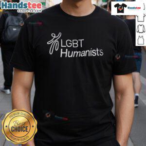 Alt Text: Official LGBT Humanists logo t-shirt featuring a vibrant design promoting equality and human rights for all.