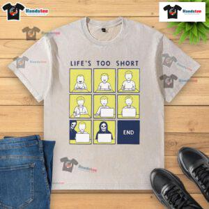 Official Life Is Short comic strip washed t-shirt featuring vibrant graphics and a relaxed fit for casual style.