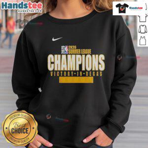 Official Nike Charlotte Hornets 2025 Summer League Champions Sweatshirt in purple, featuring team logo and championship details.