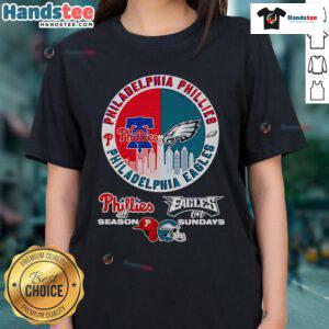 Official Philadelphia Phillies All Season Eagles On Sundays Ladies Tee showcasing team spirit and stylish design.