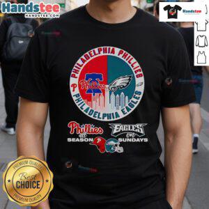 Official Philadelphia Phillies All Season Eagles On Sundays T-Shirt featuring team logos and a stylish design for fans.