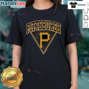 Alt Text: Official Pittsburgh Pirates Change Up Ladies Tee featuring team colors and logo for stylish fan apparel.