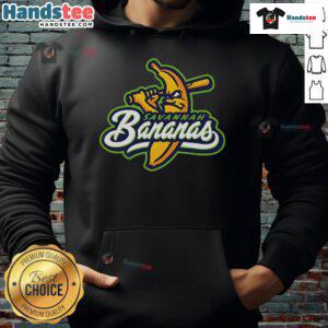 Official Savannah Bananas logo hoodie featuring vibrant colors and stylish design for fans and sports enthusiasts.