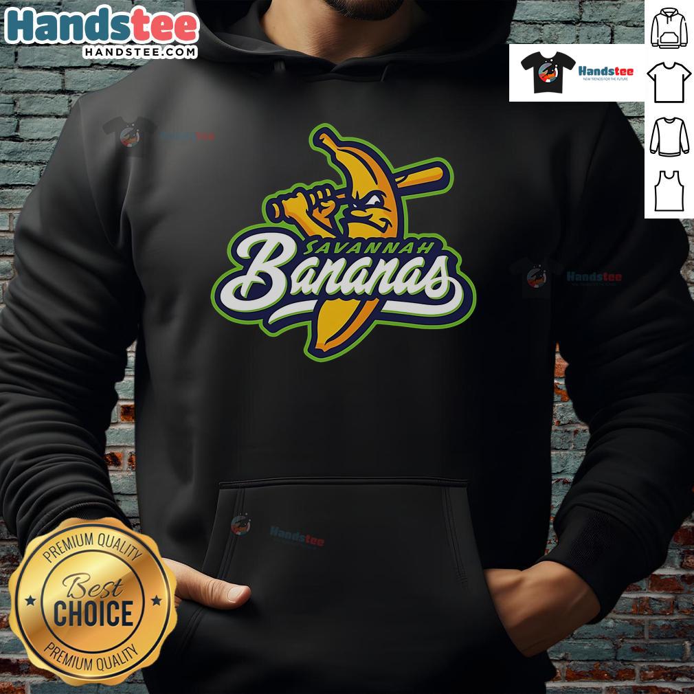 Official Savannah Bananas logo hoodie featuring vibrant colors and stylish design for fans and sports enthusiasts.