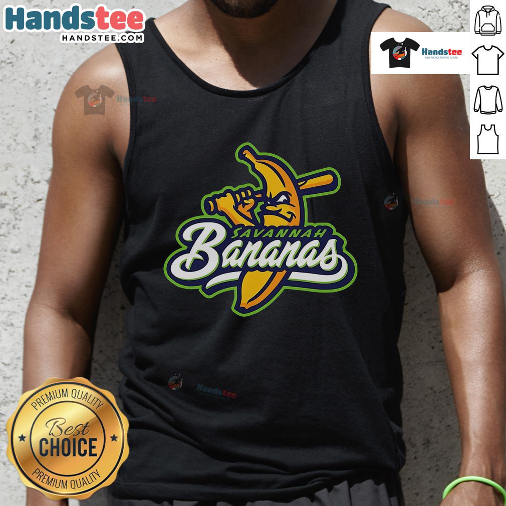 Official Savannah Bananas logo tank top featuring vibrant colors and stylish design for fans and supporters.