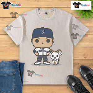 Alt Text: Official Seattle Mariners Goat Night 2025 washed t-shirt featuring vibrant team colors and logo for fans.