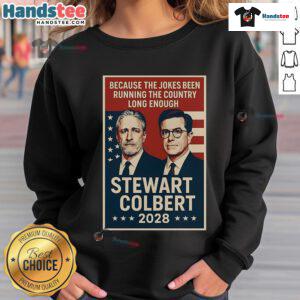 Official Stewart Colbert 2028 Sweatshirt featuring bold graphics and a comfortable fit for fans and supporters.