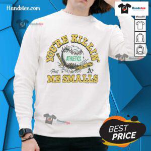 Official The Sandlot X Athletics You're Killin' Me Smalls sweatshirt in stylish design, perfect for fans of the classic movie.