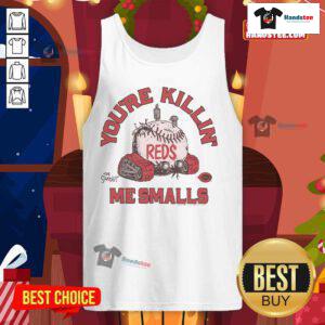 Official The Sandlot X Cincinnati Reds tank top featuring You're Killin' Me Smalls design, perfect for baseball fans.