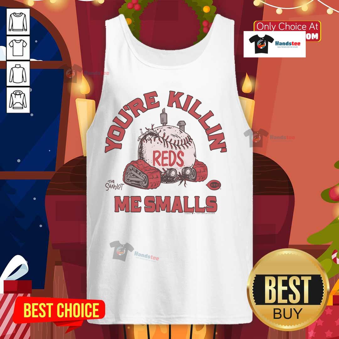 Official The Sandlot X Cincinnati Reds tank top featuring You're Killin' Me Smalls design, perfect for baseball fans.
