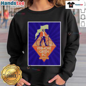 Official Vermont Green FC vs Black Rock FC July 5, 2025 poster sweatshirt featuring team logos and match details.