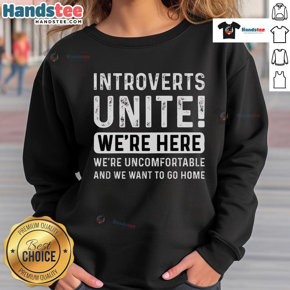 Original Introverts Unite Essential Sweatshirt in cozy fabric, perfect for introverts seeking comfort and style.