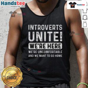 Original Introverts Unite Essential Tank Top in soft fabric, perfect for casual wear and expressing introvert pride.