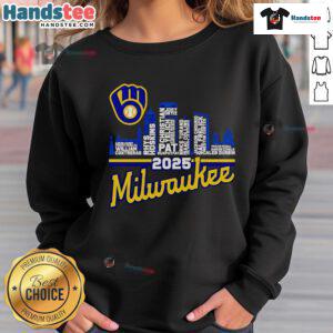 Original Milwaukee Brewers 2025 Skyline Name Sweatshirt featuring vibrant team colors and iconic skyline design.