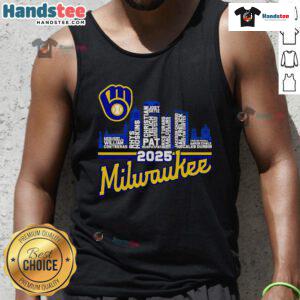 Original Milwaukee Brewers 2025 skyline name tank top featuring a stylish design and vibrant colors.